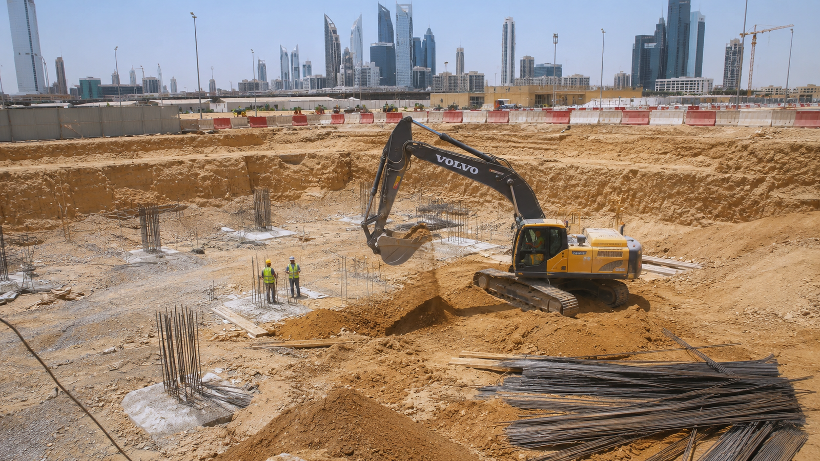 حفر أساسات مبنى بالرياض