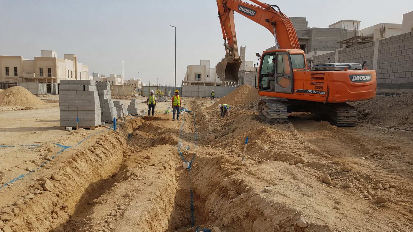 حفر خنادق مرافق بالرياض